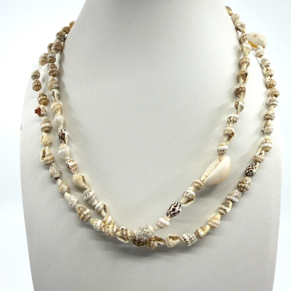 Bohemian Natural Shell Layered Necklace - Beachy Statement Jewelry Gift